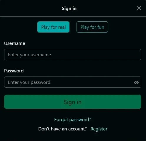 Step-by-step process of login an account with form fields for details such as password, personal info, and contact