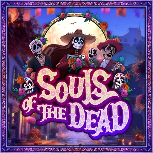 Souls of the Dead slot game with a spooky Halloween theme, featuring skeletons and pumpkins